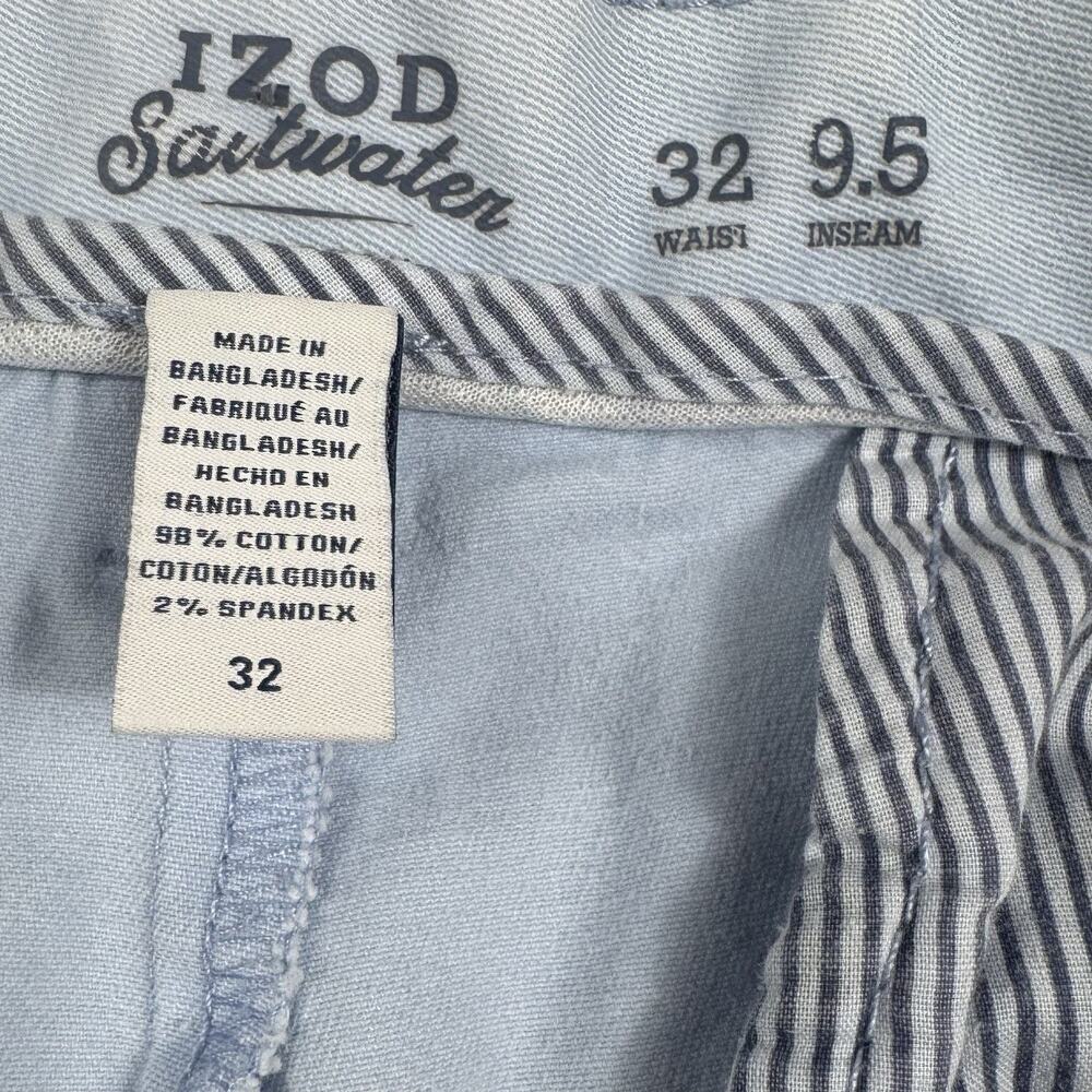 Izod Saltwater Golf Shorts Lot 2 Mens 32 Cotton Chino Blue Orange Casual Stretch - Picture 6 of 16